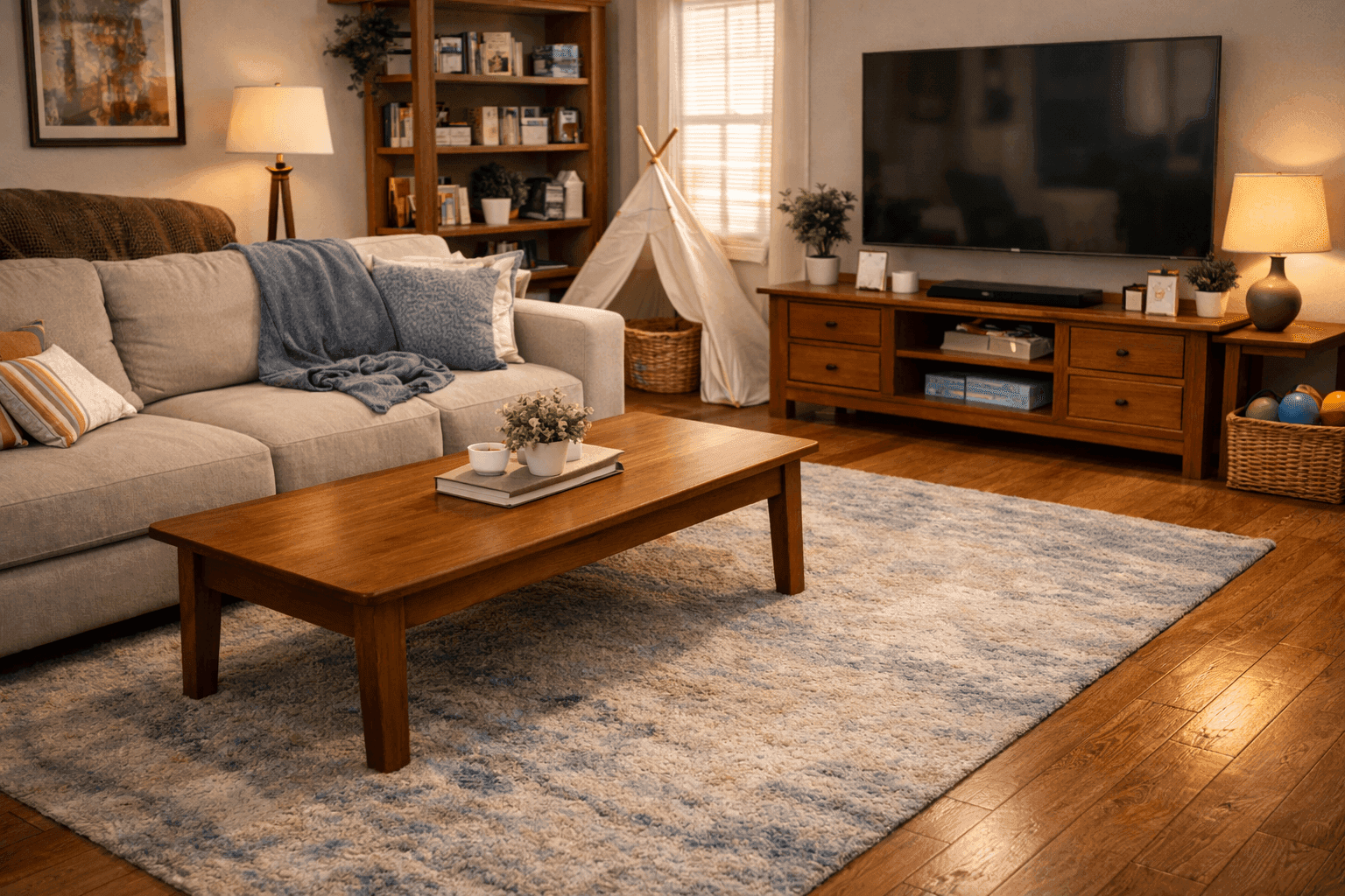 Spotless clean living room