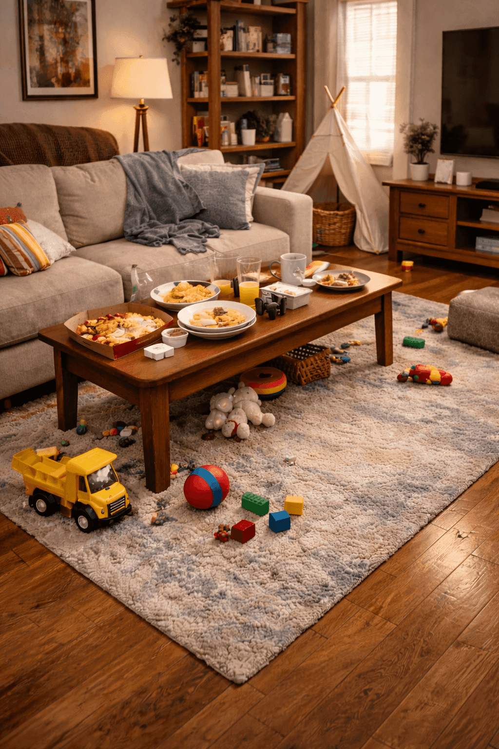 Living room before cleaning